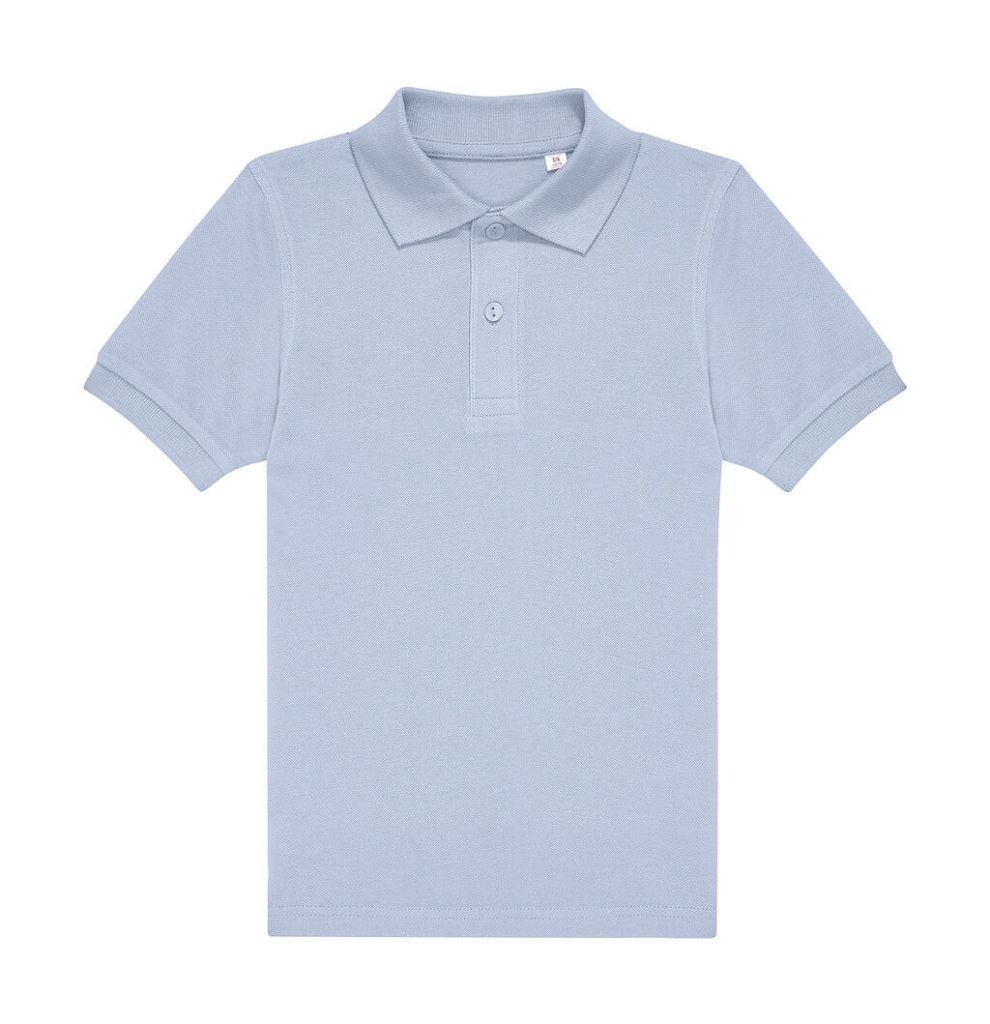 Polo enfant personnalisé, coton piqué doux et résistant (PK001) — Blush Blue — photo 3