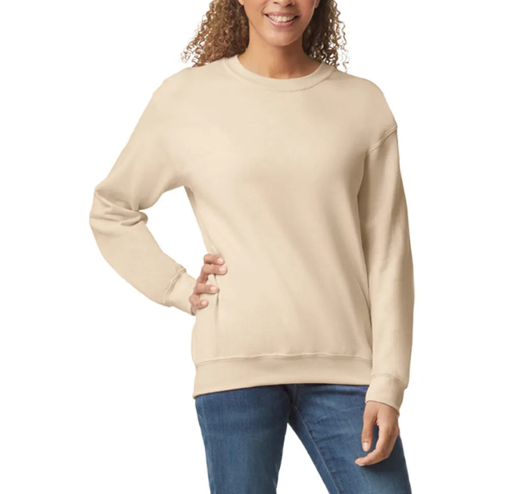 Sweat col rond personnalisé, molleton épais et chaud (18000) — Sand — photo 35