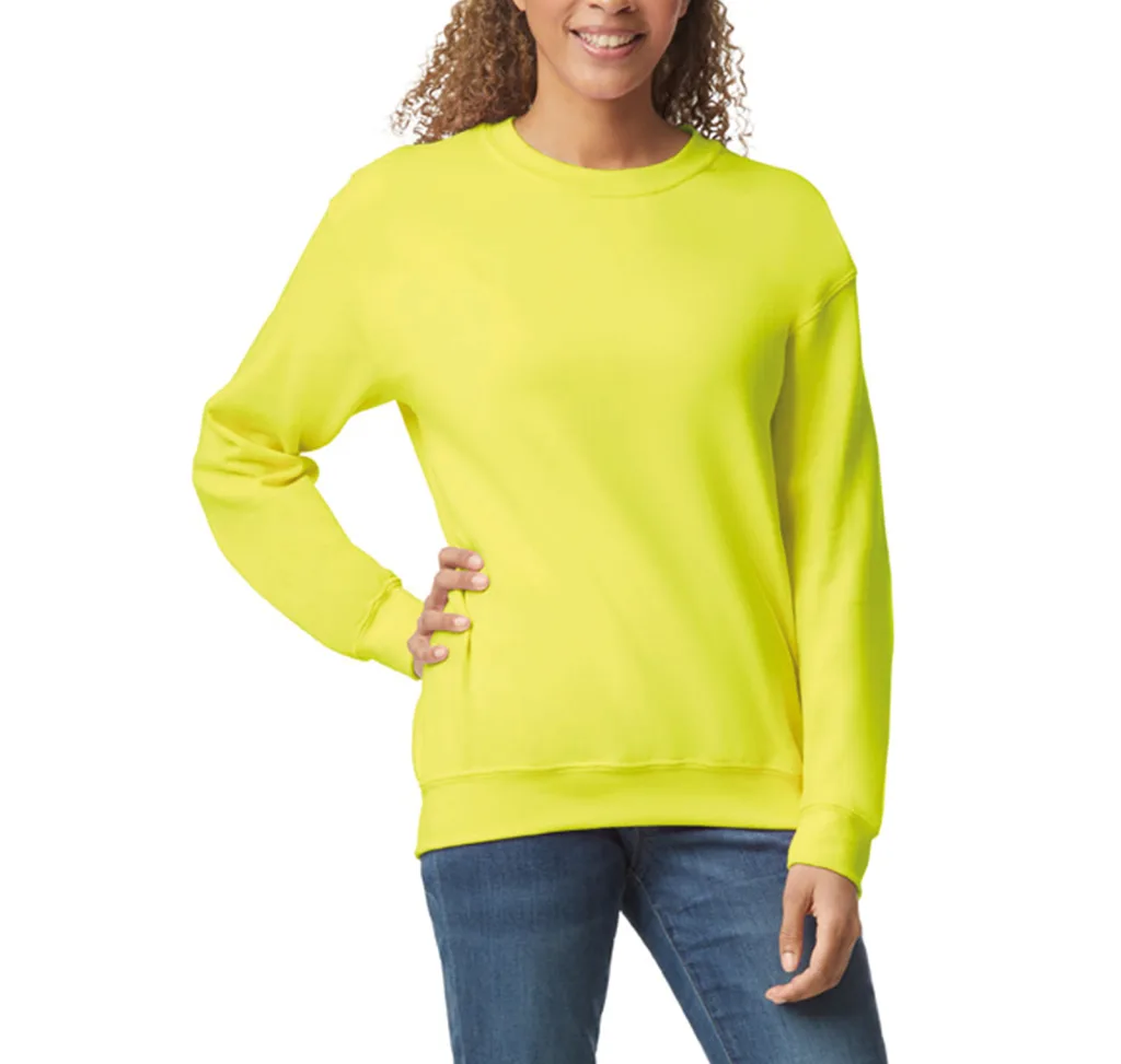 Sweat col rond personnalisé, molleton épais et chaud (18000) — Safety Yellow — photo 33