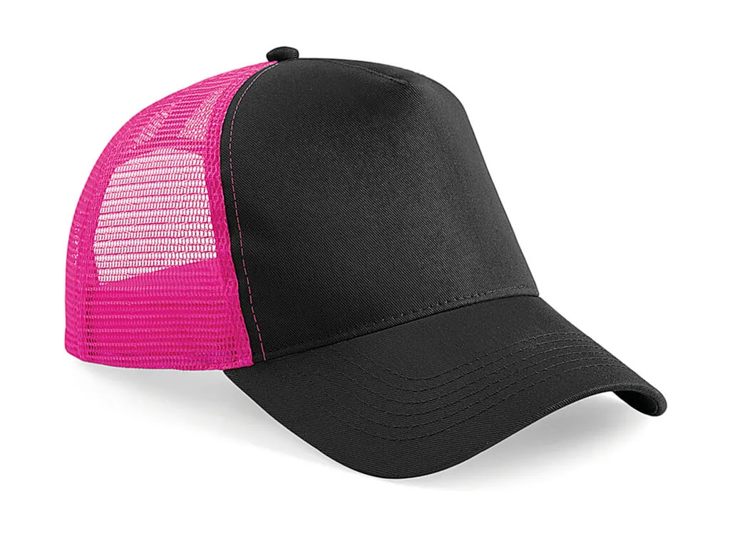 Snapback Trucker (B640) — Black/Fuchsia — photo 9