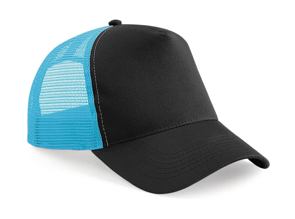 Snapback Trucker (B640) — Black/Surf Blue — photo 13
