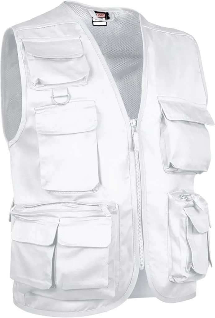 Valento Safari - Gilet reporter multipoches sans manches (CHVASAF) — Blanc — photo 2