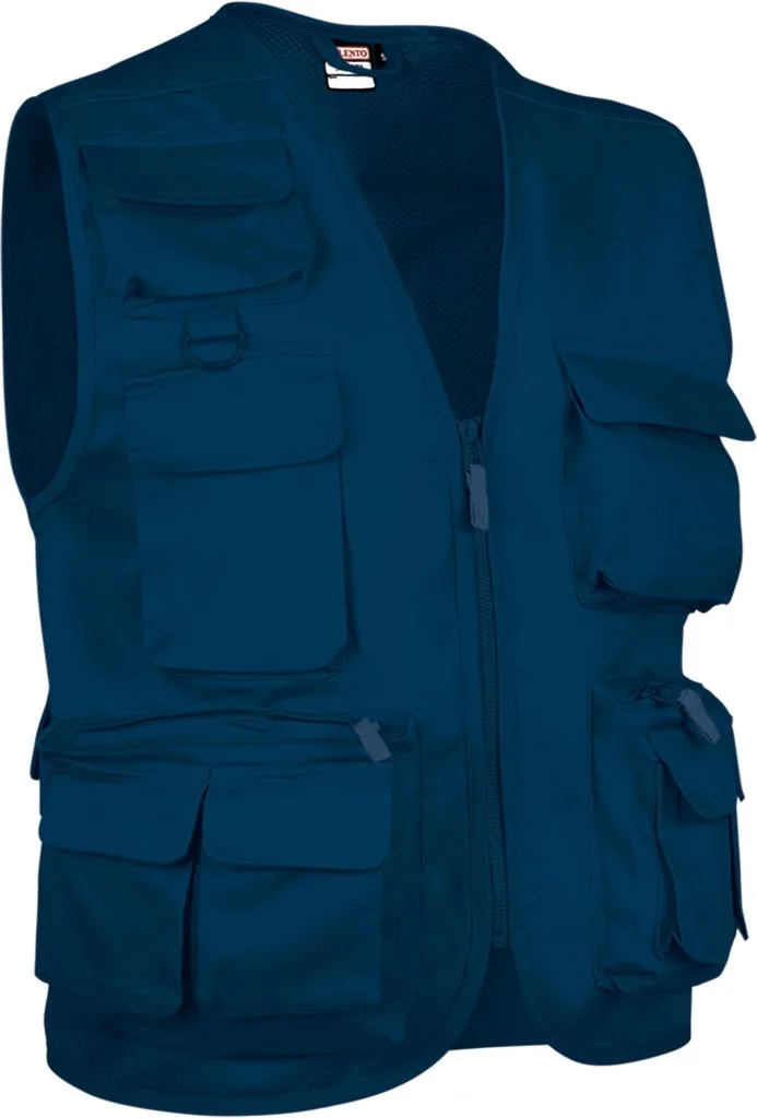 Valento Safari - Gilet reporter multipoches sans manches (CHVASAF) — bleu marine orion — photo 4
