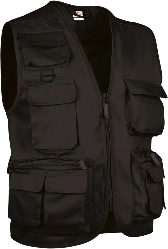 Valento Safari - Gilet reporter multipoches sans manches (CHVASAF) — Noir — photo 8